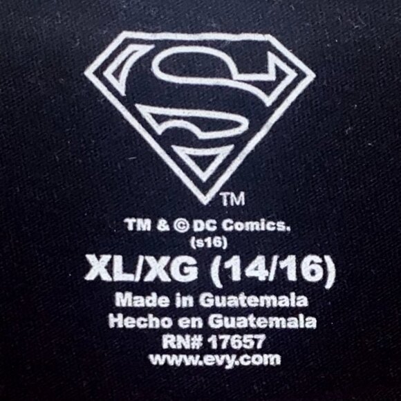 DC COMICS SUPER GIRL PRE-LOVED XL BLACK TEE SHIRT & PINK OPAQUE TIGHTS - Picture 5 of 7